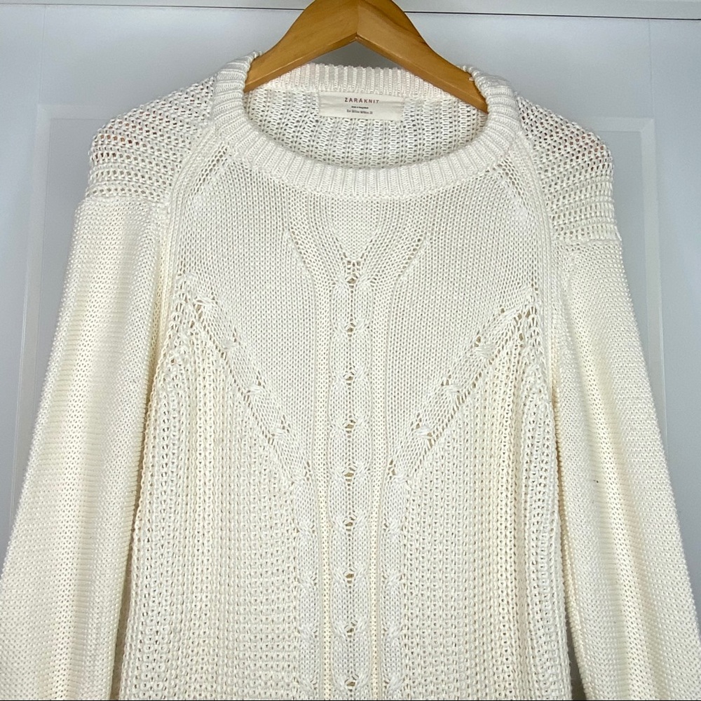Zara Chunky Cable Knit Sweater Sz | Medium - Picture 3 of 7